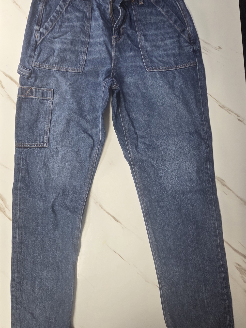 American Eagle Blue Carpenter Straight Leg Jeans Women’s Size 10 Regular